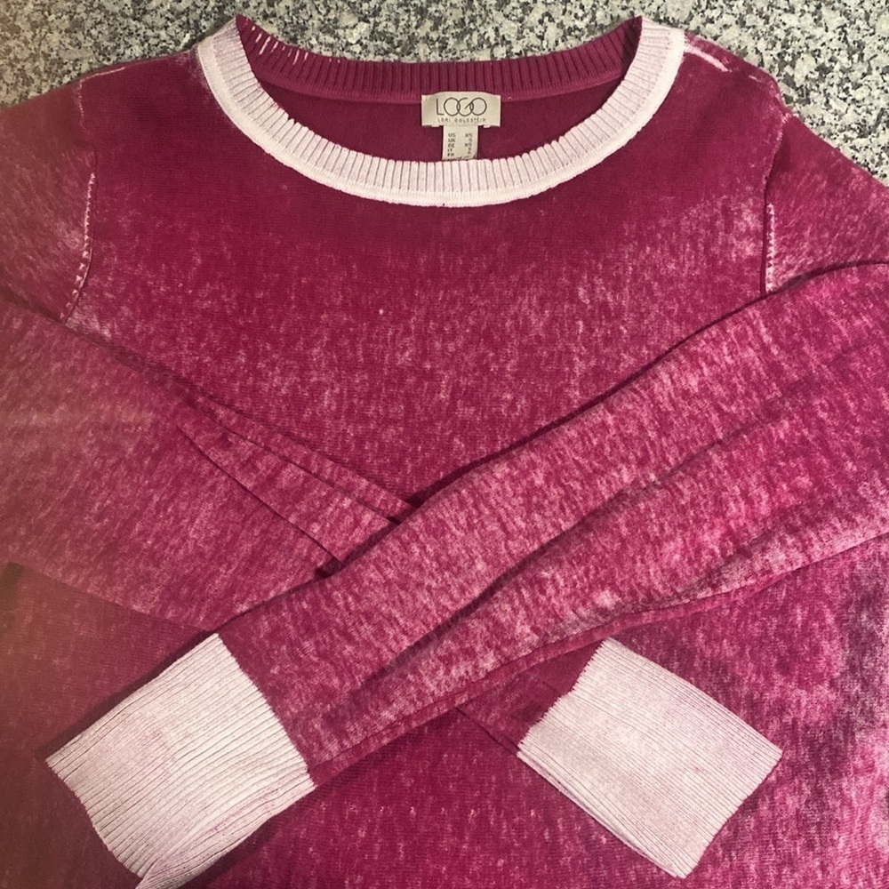 Logo Distressed Sweater with Contrast Detail - Picture 6 of 9